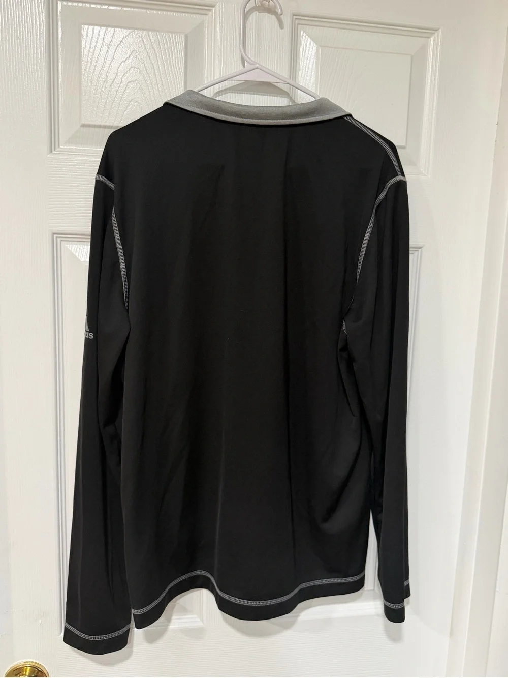 adidas Men’s Black Zip-Up Performance Sweater with Gray Trim